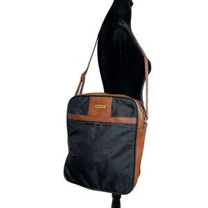 Vintage Samsonite Canvas Travel Crossbody Leather Trim Shoulder Bag